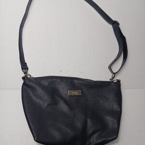 BCBG Black Pebbled Leather Crossbody Bag